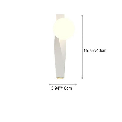 Cream Style Plastic Long Sphere 1-Light Wall Sconce Lamp
