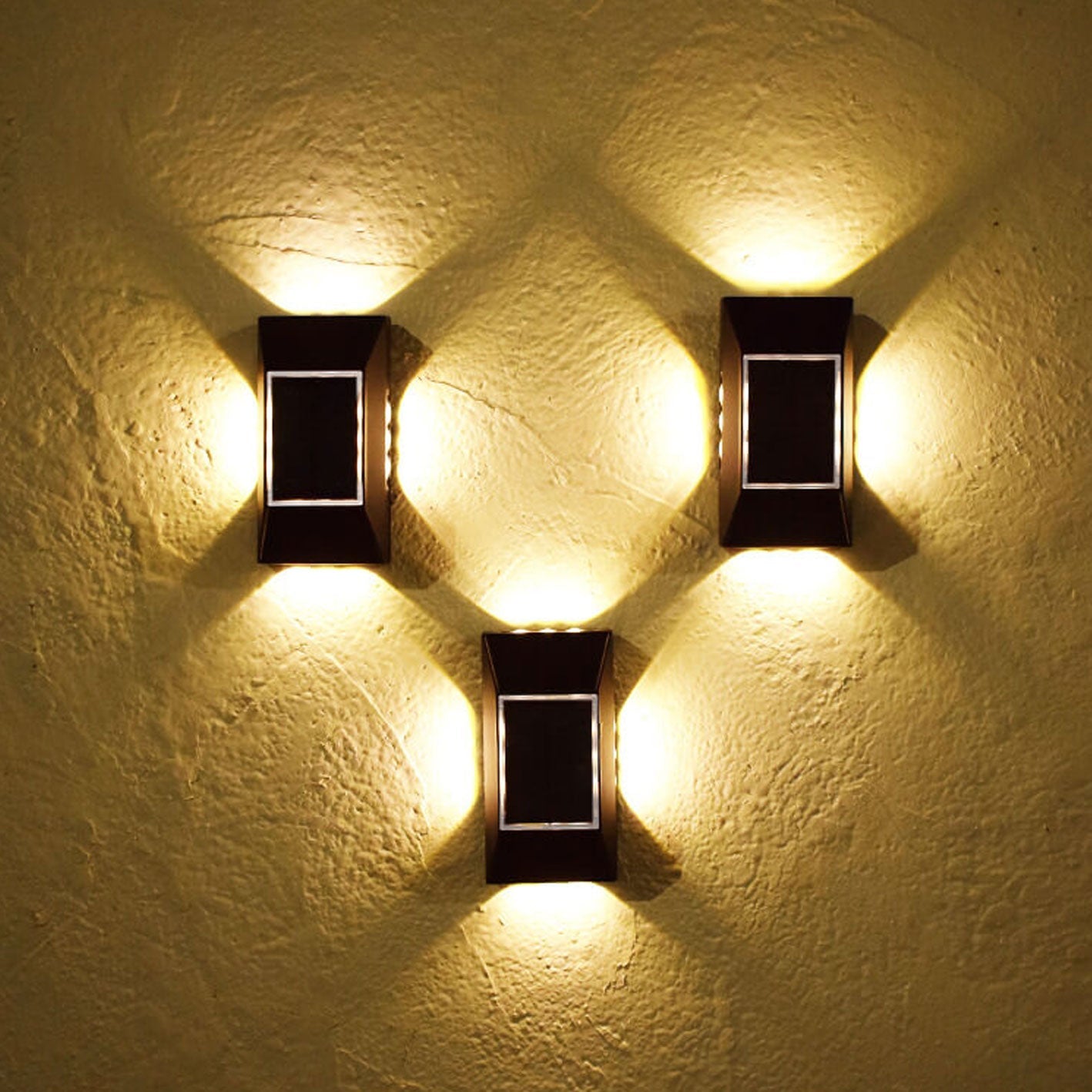 Solar Around Lighting Garden Outdoor Light Wall Sconce Lamp