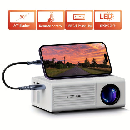 Portable Mini Projector, 3000 Lumen HDMI USB