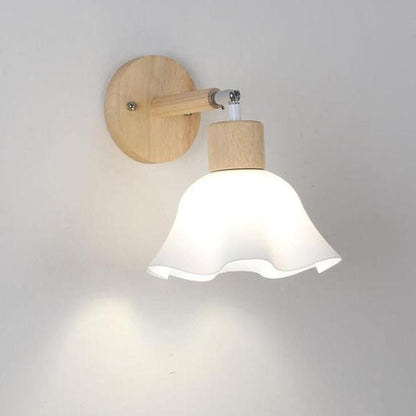 Japanese Flower Pleated 1-Light Wall Sconce Lamp
