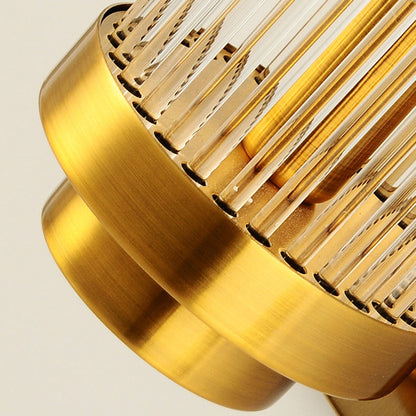 Metal Steel Crystal Column Tower 2-Light Wall Sconce Lamp