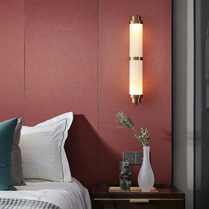 Cylindrical Stainless Steel Rose Gold LED Wall Sconce Lamp