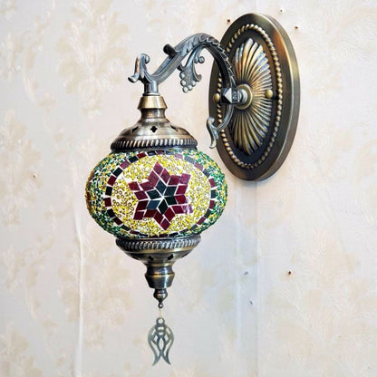 European Exotic Cracked Glass 1-Light Wall Sconce Lamp