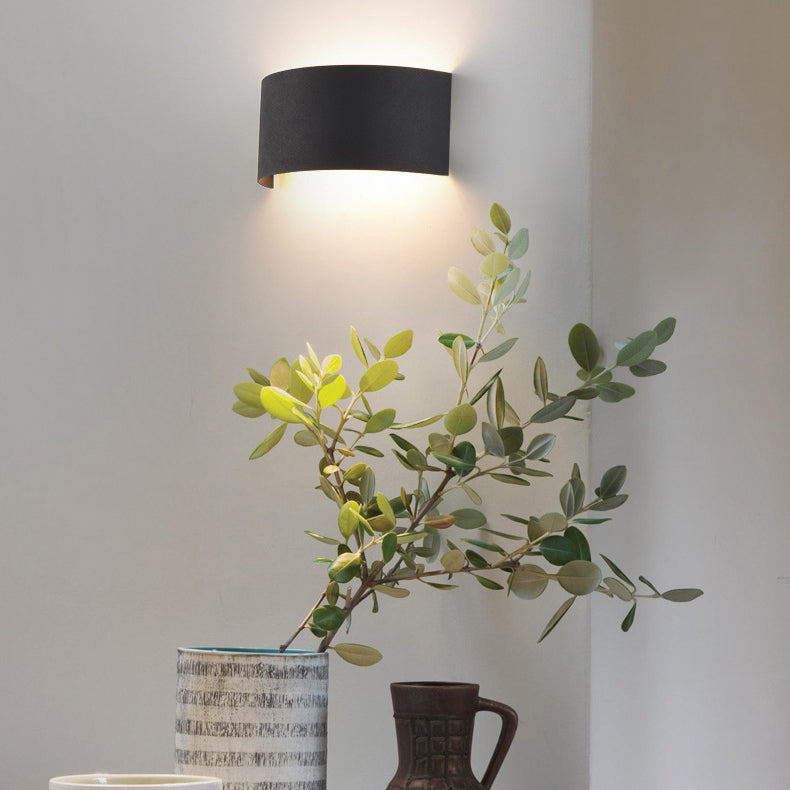 Modern Minimalist Half Round Iron LED Wall Sconce Lamp