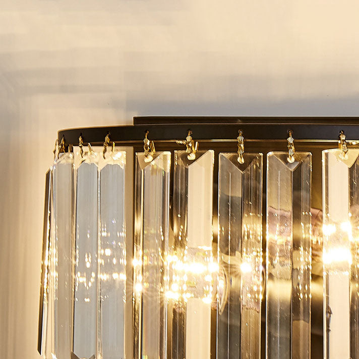 Light Minimalist Iron Crystal 2-Light Wall Sconce Lamp