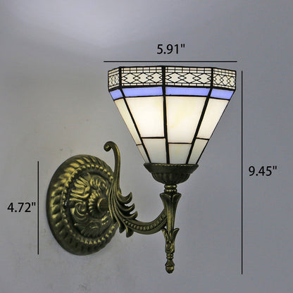Tiffany Square Stained Glass 1-Light Wall Sconce Lamp