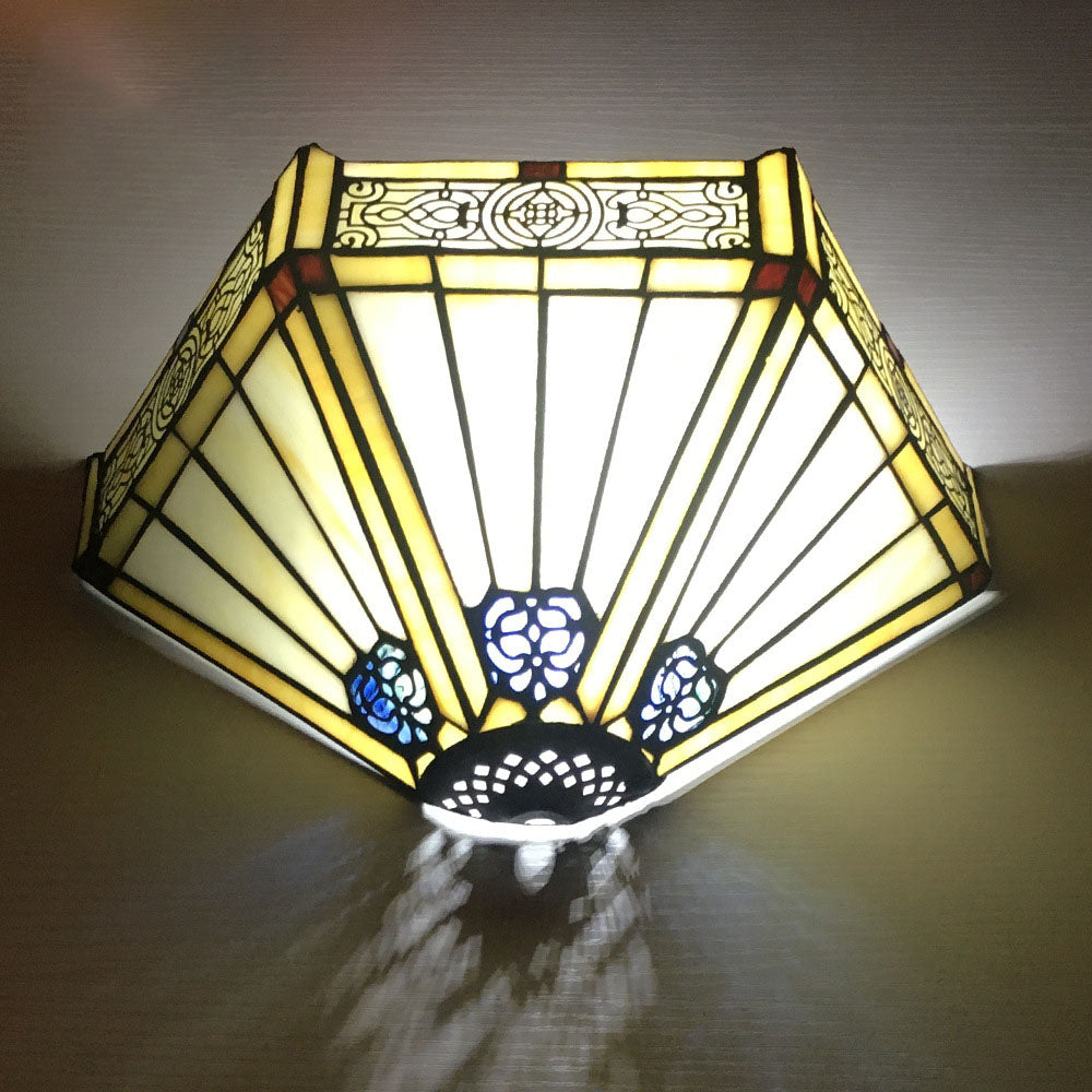 Tiffany Flower Dragonfly 1-Light Wall Sconce Lamp