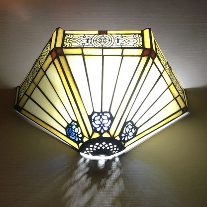 Tiffany Flower Dragonfly 1-Light Wall Sconce Lamp
