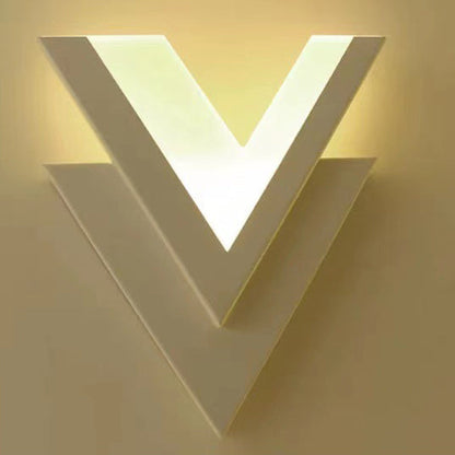 Minimalist V Shape Hardware Acrylic LED Wall Sconce Lamp