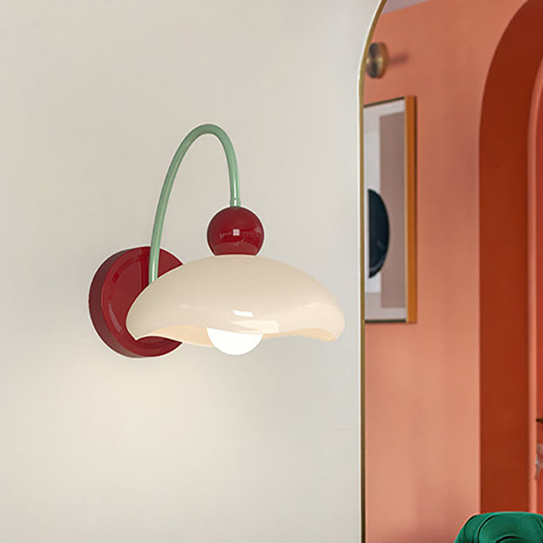 Disc Spherical Iron Glass 1-Light Wall Sconce Lamp