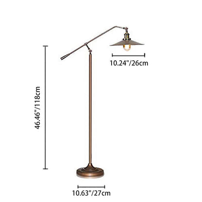 Industrial Bronze 1-Light Boom Arm Standing Floor Lamps