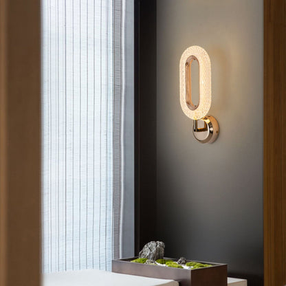 Rose Iron Circle Ring Acrylic Shade LED Wall Sconce Lamp