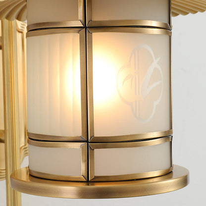 Chinese Copper Lantern Design 1-Light Wall Sconce Lamp