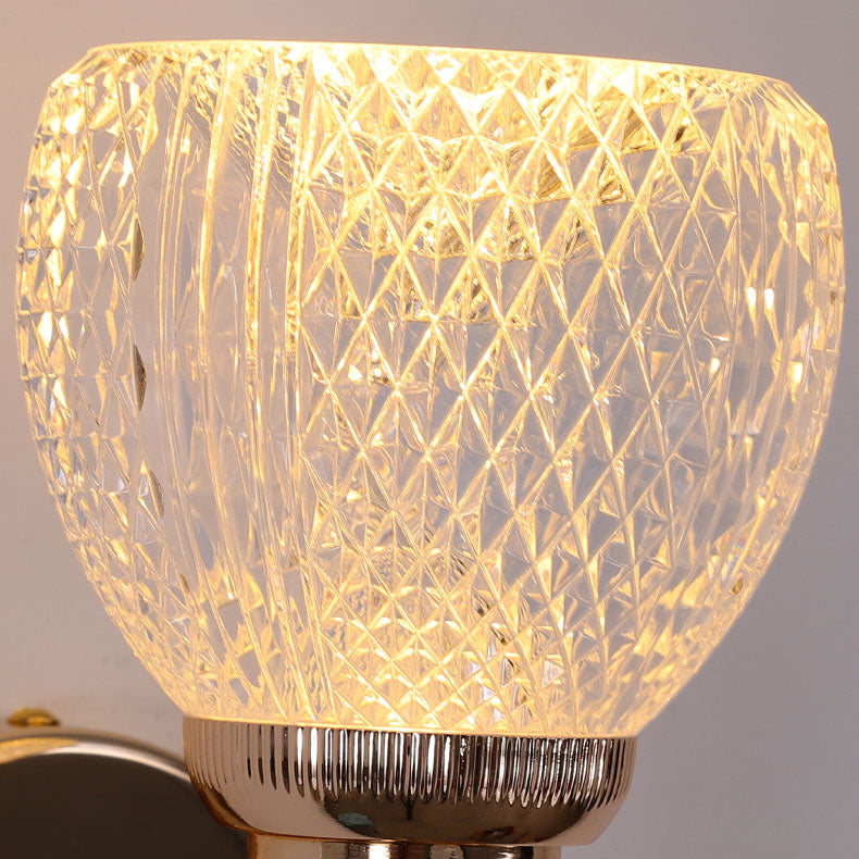 Cylindrical Hardware Acrylic 1-Light Wall Sconce Lamp