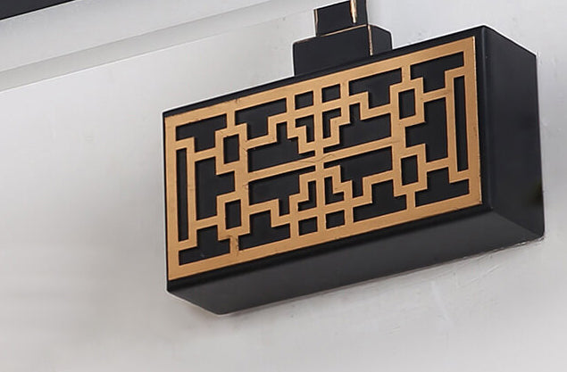 Chinese Iron Bar Rotating LED Mirror Front Wall Sconce Lamp