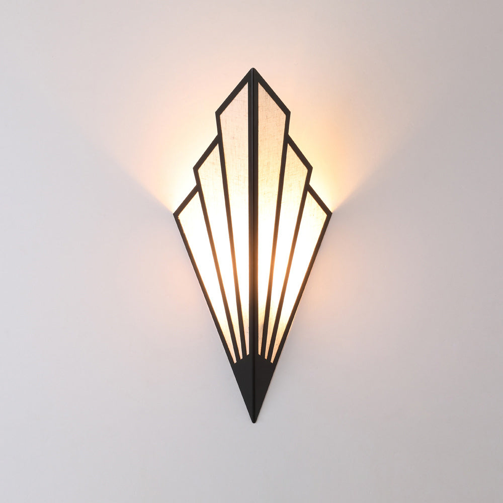 Creative Scalloped Iron Linen 1-Light Wall Sconce Lamp