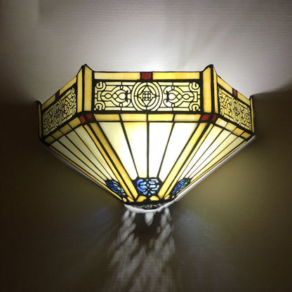 Tiffany Flower Dragonfly 1-Light Wall Sconce Lamp