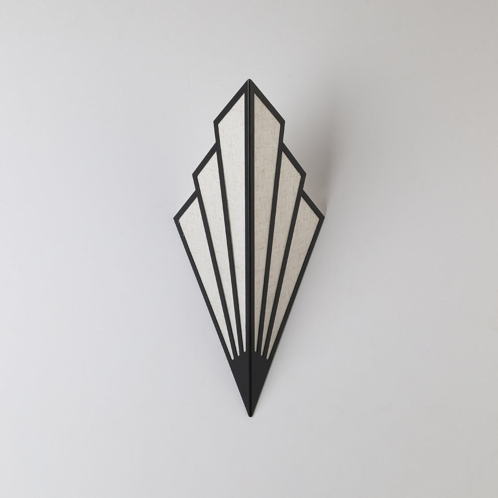 Creative Scalloped Iron Linen 1-Light Wall Sconce Lamp