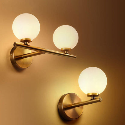 Milk Ball Metal Magic Bean 1/2/3 Light Wall Sconce Lamp
