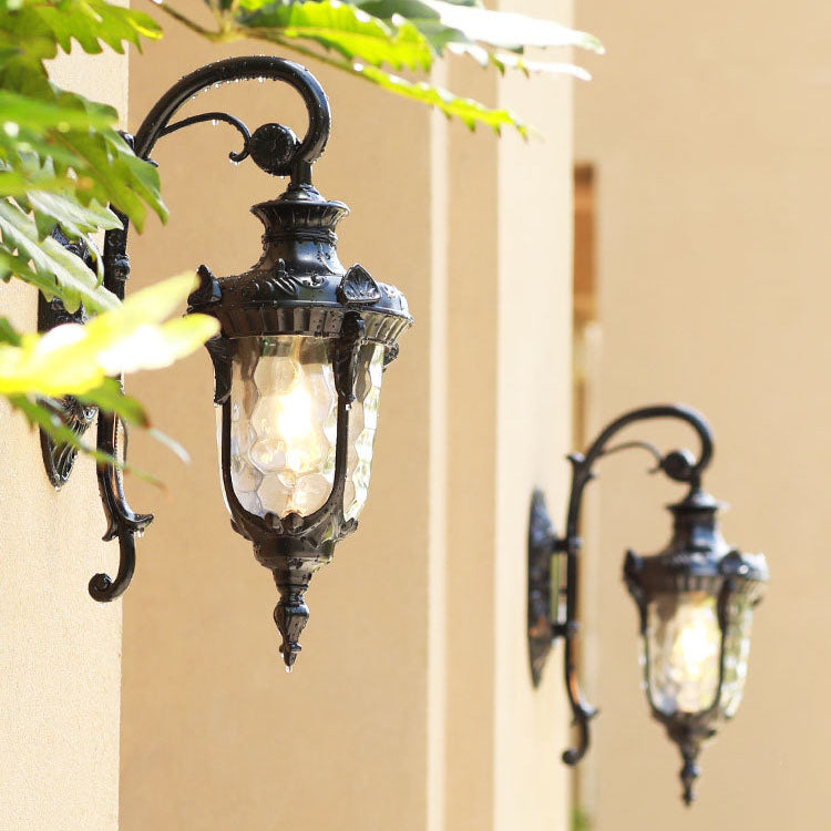 Cylinder Aluminum Glass 1-Light Outdoor Wall Sconce Lamp