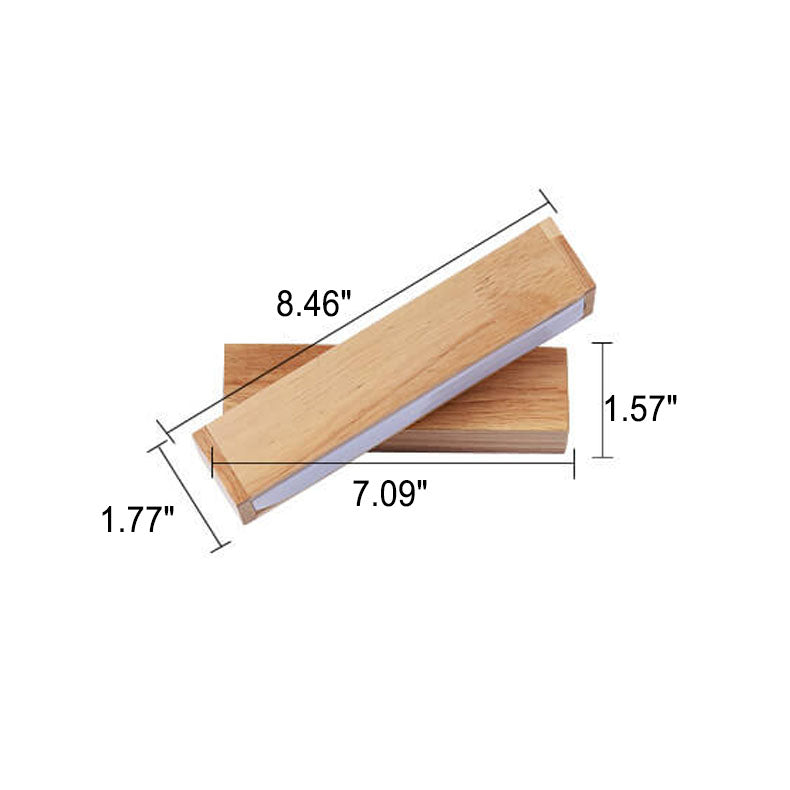 Log Wooden Rectangular Rotatable LED Wall Sconce Lamp