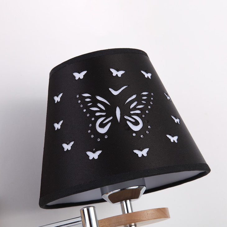 Iron Pine Wood Butterfly Cone 1/2 Light Wall Sconce Lamp