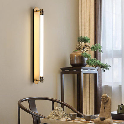 Minimalist All Copper Straight Strip LED Wall Sconce Lamp