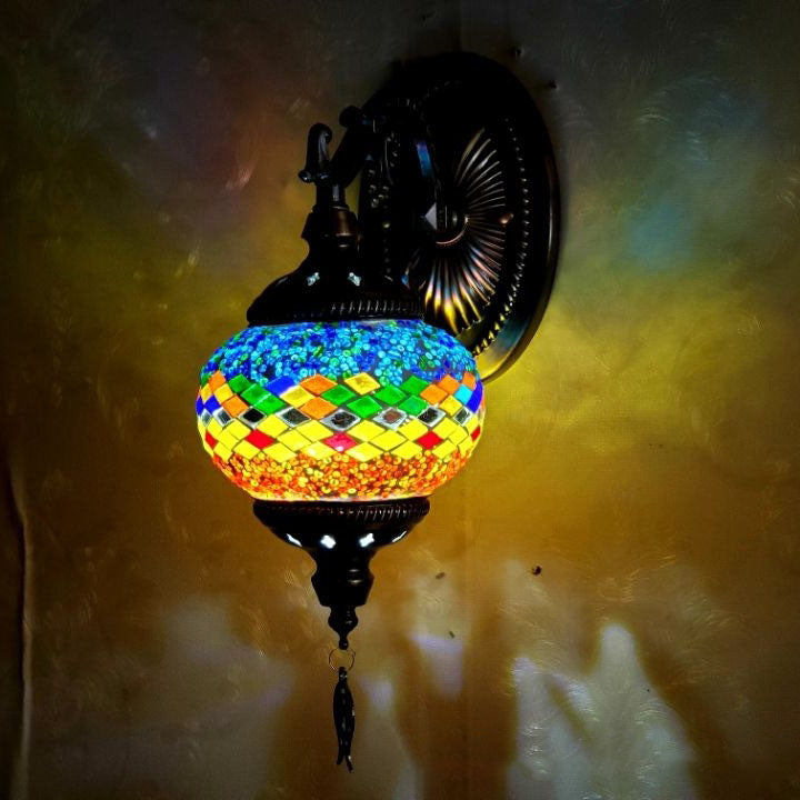 European Exotic Cracked Glass 1-Light Wall Sconce Lamp