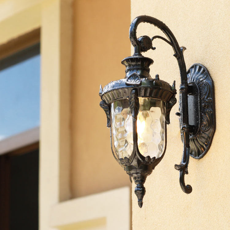 Cylinder Aluminum Glass 1-Light Outdoor Wall Sconce Lamp