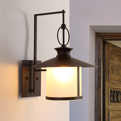 Waterproof Glass Conic Cylinder 1-Light Wall Sconce Lamp
