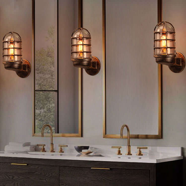 Glass Cylindrical Explosion-proof 1-Light Wall Sconce Lamps