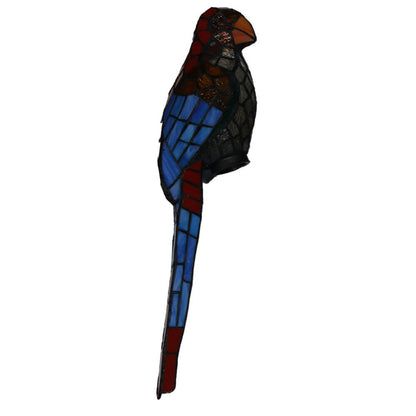 Tiffany Parrot Stained Glass 2-Light Wall Sconce Lamp