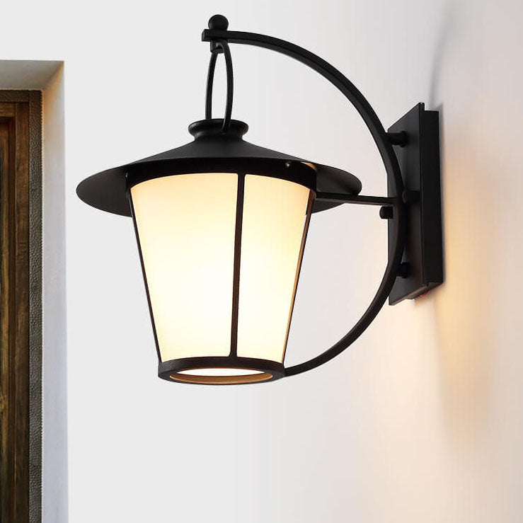 Glass Outdoor Patio Aisle 1-Light Wall Sconce Lamp