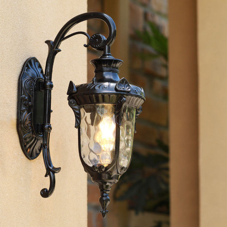Cylinder Aluminum Glass 1-Light Outdoor Wall Sconce Lamp