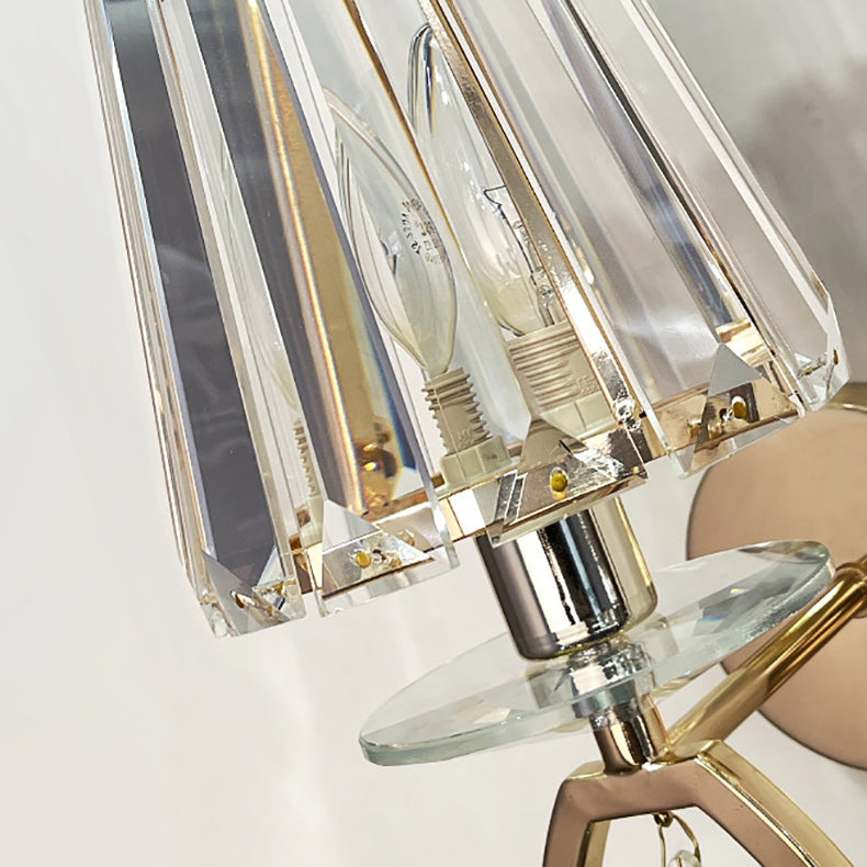 Metal Steel Crystal Ball Cylinder 1-Light Wall Sconce Lamp