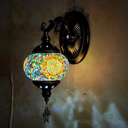 European Exotic Cracked Glass 1-Light Wall Sconce Lamp