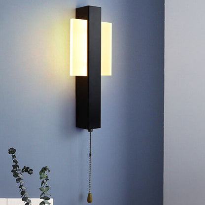 Wrought Iron Acrylic Pull Wire Switch LED Wall Sconce Lamp