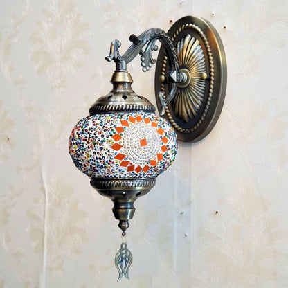 European Exotic Cracked Glass 1-Light Wall Sconce Lamp