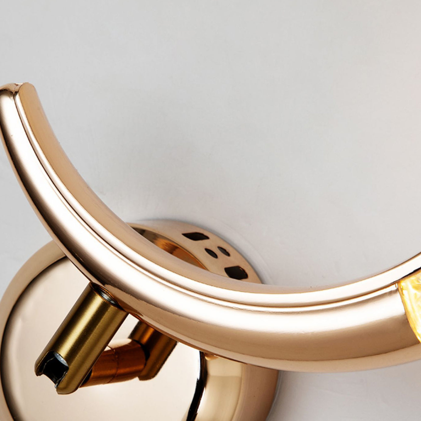Rose Iron Circle Ring Acrylic Shade LED Wall Sconce Lamp