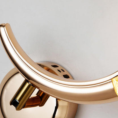 Rose Iron Circle Ring Acrylic Shade LED Wall Sconce Lamp