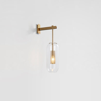 Strip Cylinder Iron Glass 1-Light Wall Sconce Lamp