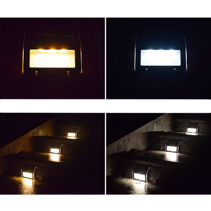 Solar Stainless Steel 3 LED Outdoor Garden Step Light