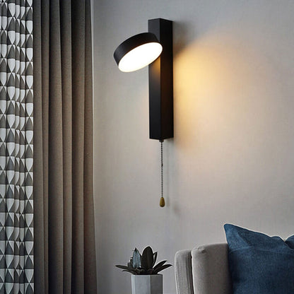 Wrought Iron Acrylic Pull Wire Switch LED Wall Sconce Lamp