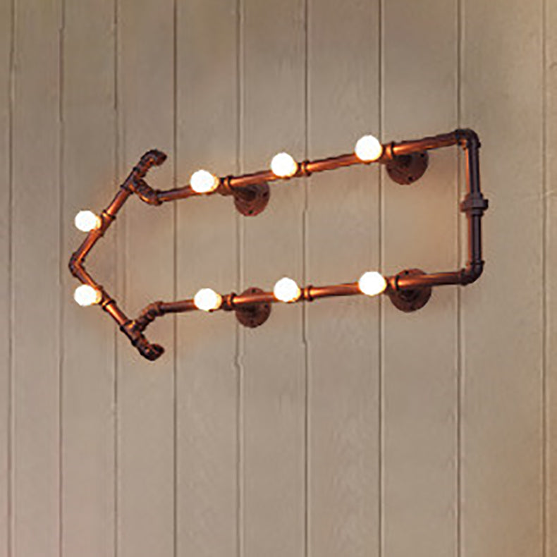 Arrowhead Iron Tube Acrylic 8-Light Wall Sconce Lamp