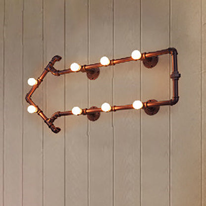 Arrowhead Iron Tube Acrylic 8-Light Wall Sconce Lamp