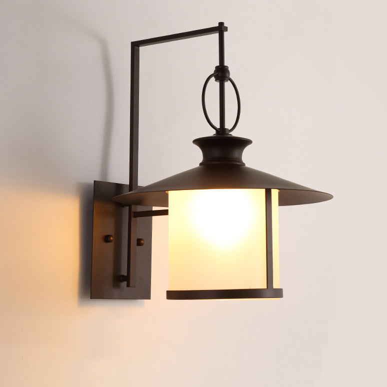 Waterproof Glass Conic Cylinder 1-Light Wall Sconce Lamp