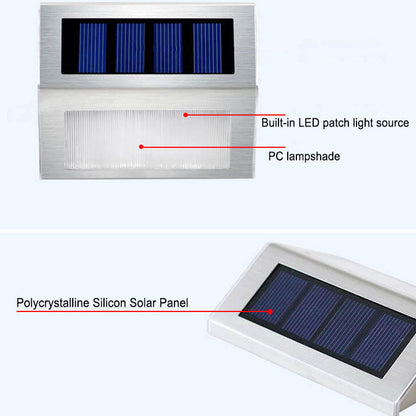 Solar Stainless Steel 3 LED Outdoor Garden Step Light