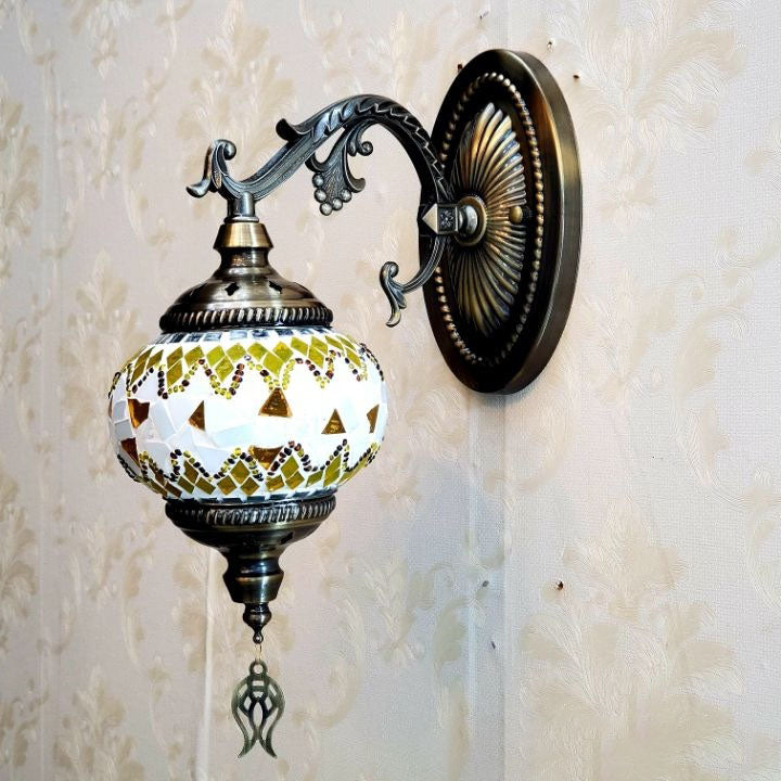 European Exotic Cracked Glass 1-Light Wall Sconce Lamp