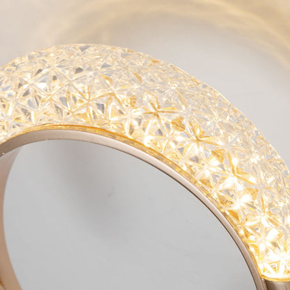 Rose Iron Circle Ring Acrylic Shade LED Wall Sconce Lamp