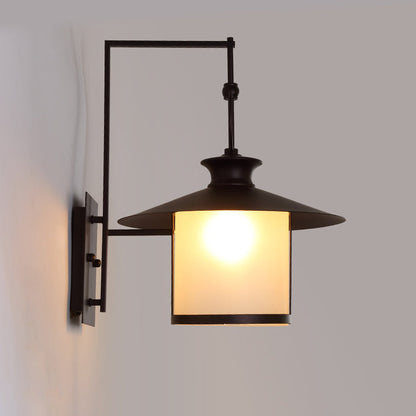Waterproof Glass Conic Cylinder 1-Light Wall Sconce Lamp